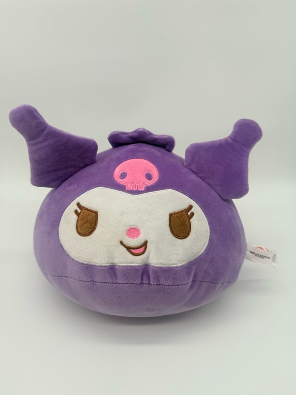 Fiesta Purple Kuromi Plush Pillow with Pink Skull Accent